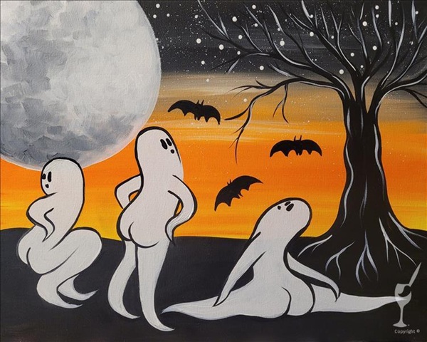 A Thicc Spooky Party at Painting With A Twist