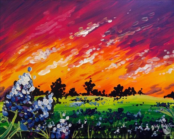 Bluebonnet Sunset at Painting With A Twist