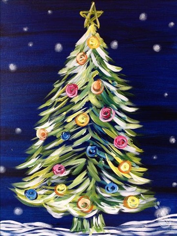Family Time: Christmas Tree at Painting With A Twist