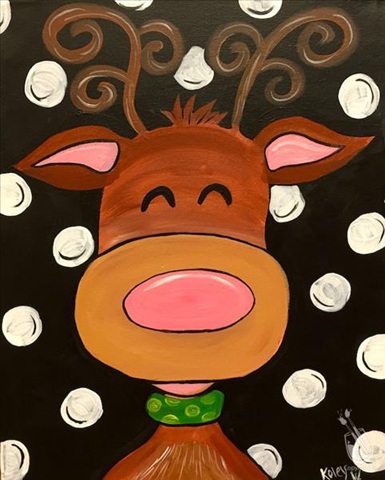 Family Time – Jolly Reindeer at Painting With A Twist