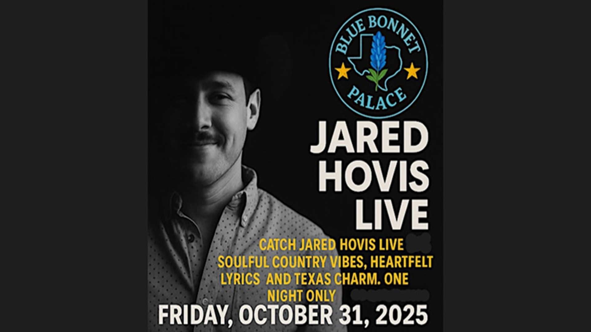 Jared Hovis Live at Bluebonnet Palace
