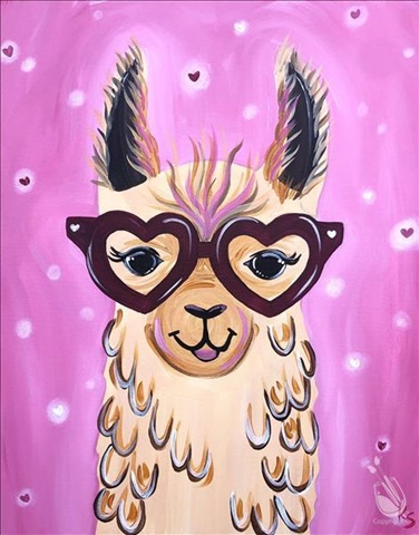 Adorable Llama Love at Painting With A Twist