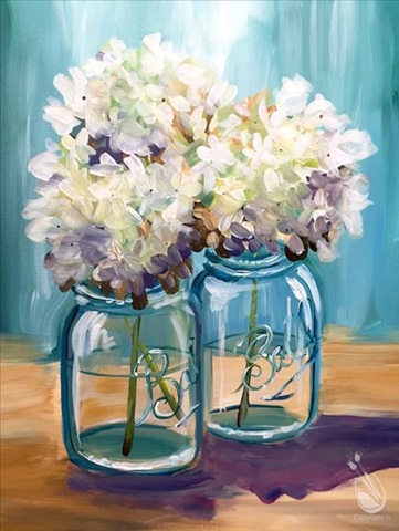Happy Hydrangeas at Painting With A Twist