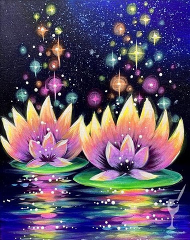 Luminous Lotus — Blacklight Event at Painting With A Twist