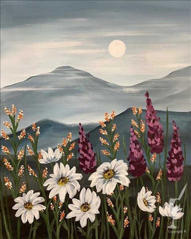 Mountain Flowers at Painting With A Twist