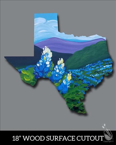 Texas Bluebonnets Cutout at Painting With A Twist