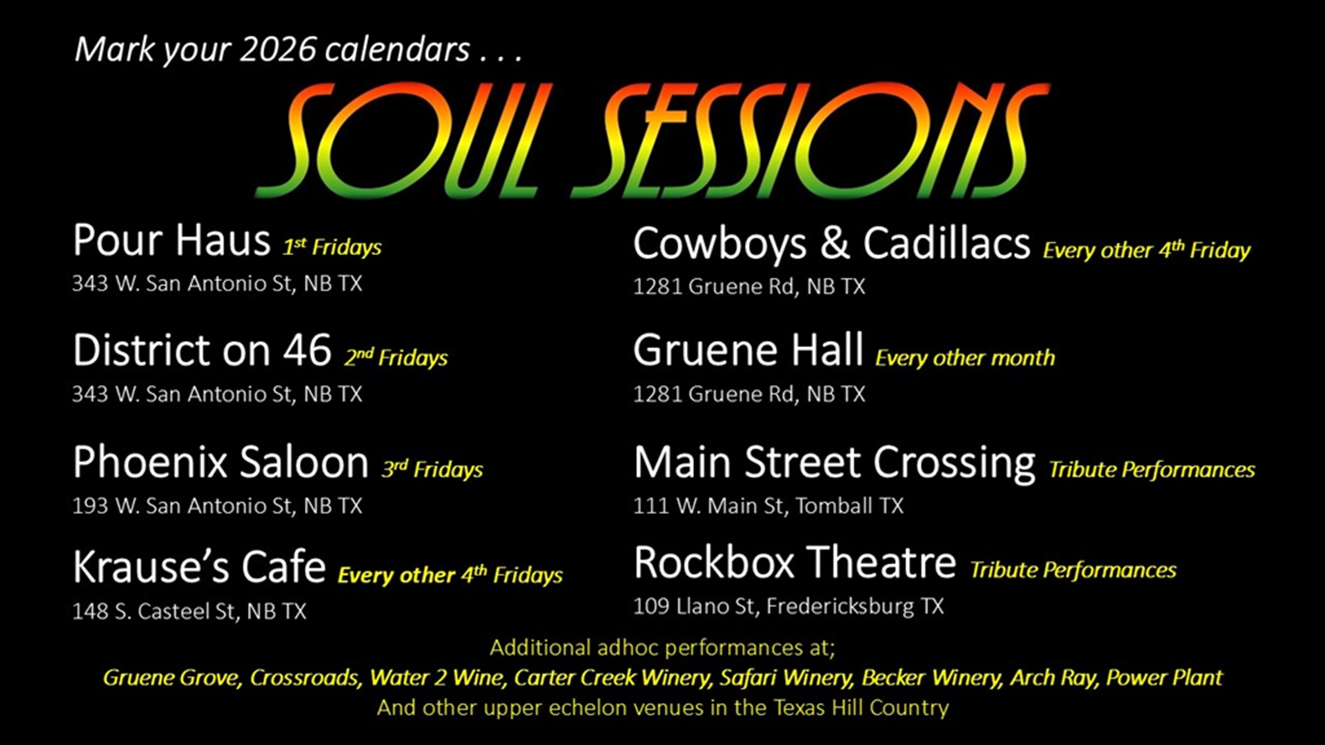 Soul Sessions at Gruene Hall