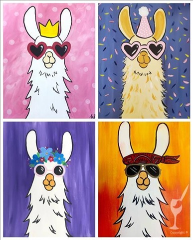 Family Time — Choose Your Own Llama at Painting with a Twist