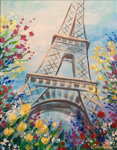 Paris in Springtime at Painting with a Twist