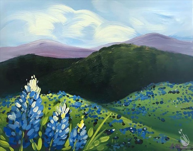 Texas Bluebonnets at Painting with a Twist