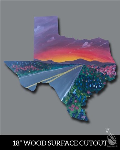Texas Highway Cutout at Painting with a Twist