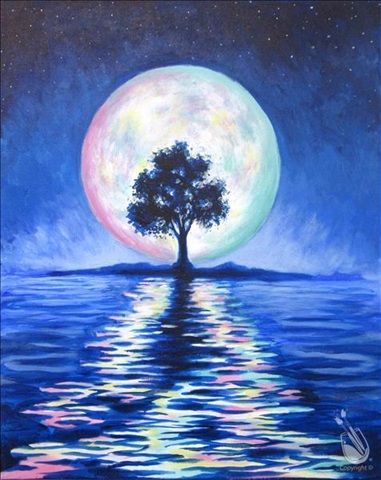 Colors of the Moon Paint Class at Painting with a Twist