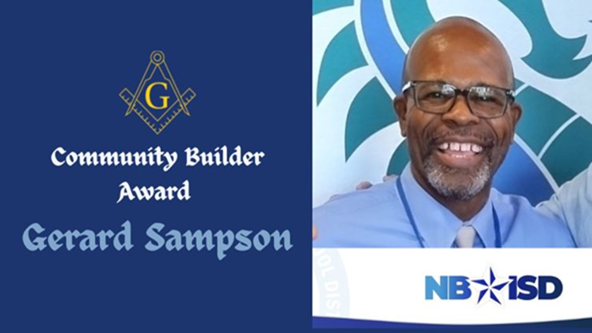 Community Builder Award – Gerard Sampson at New Braunfels Masonic Lodge #1109
