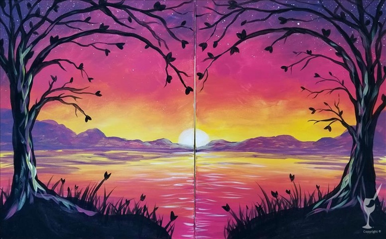 Date Night – Bright Sunset Paint Class at Painting with a Twist