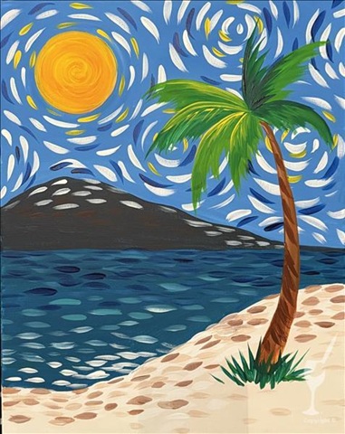Family Time – A Beach Adventure with Van Gogh Paint Class at Painting with a Twist