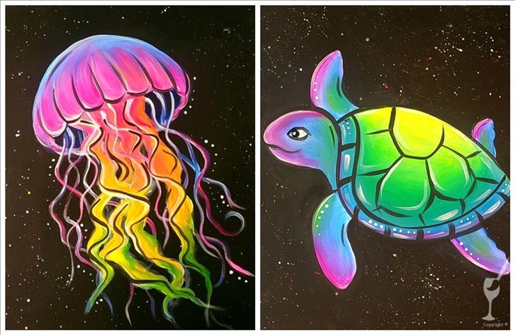 Family Time – Choose Your Glow Animal (Blacklight) at Painting with a Twist