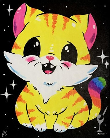 Family Time – Colorful Cat Paint Class at Painting with a Twist