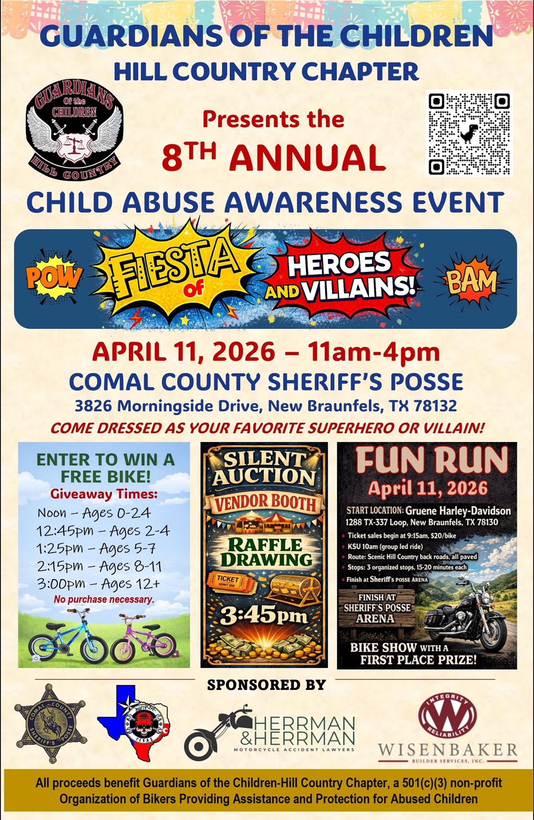 Fiesta of Heroes & Villains (8th Annual Child Abuse Awareness) at Comal County Sheriff’s Posse