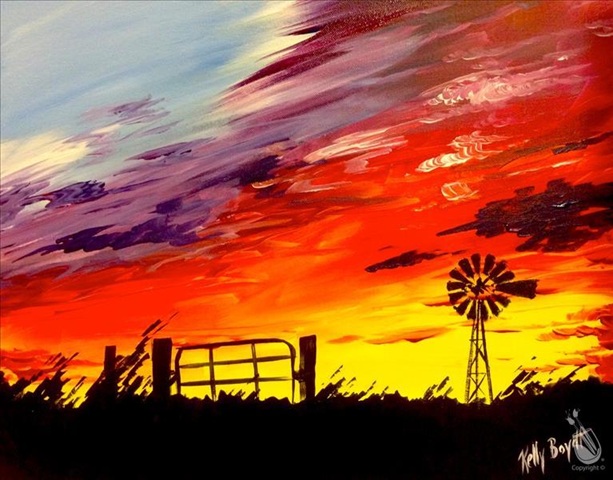 Manic Monday: Granbury Sunset Paint Class at Painting with a Twist