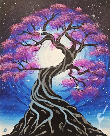 Manic Monday: Mystical Midnight (Blacklight) Paint Class at Painting with a Twist