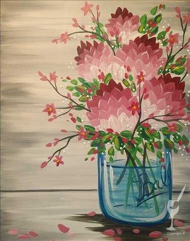 Mother’s Day – Pretty Pink Bouquet Paint Class at Painting with a Twist