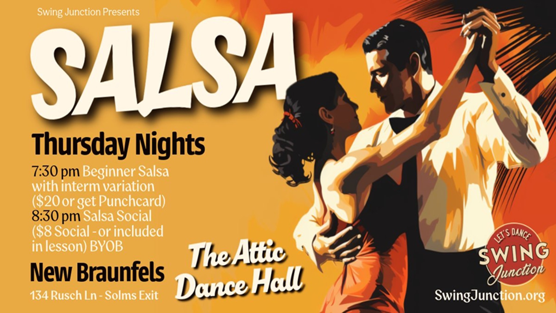 New Salsa Night – Lesson & Dance Thursdays at The Attic Dance Hall