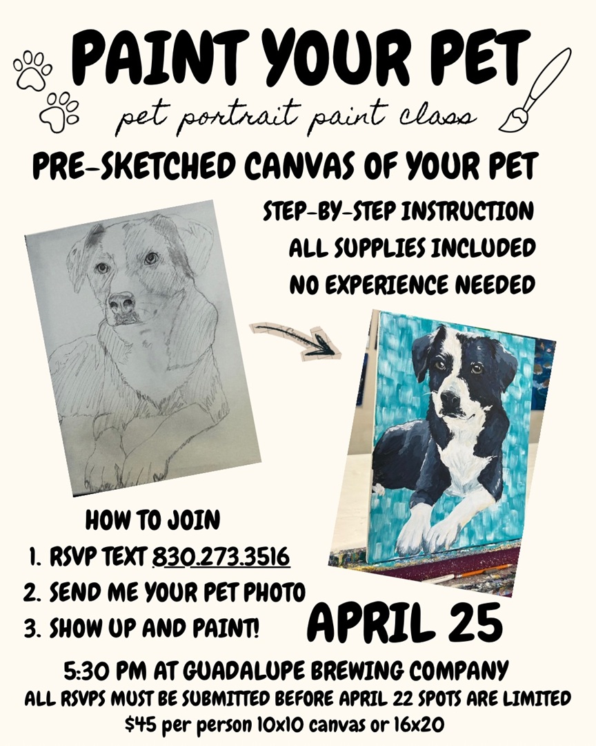 Paint Your Pet at Guadalupe Brewing Company & Pizza Kitchen