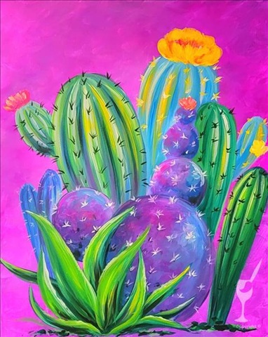 Pretty and Prickly Paint Class at Painting with a Twist