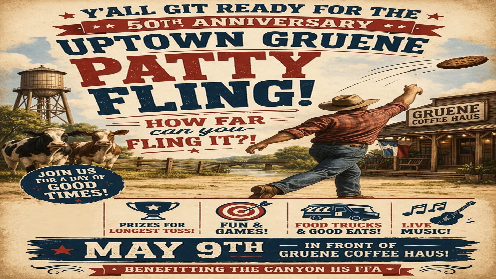 Uptown Gruene Patty Fling at Gruene Coffee Haus