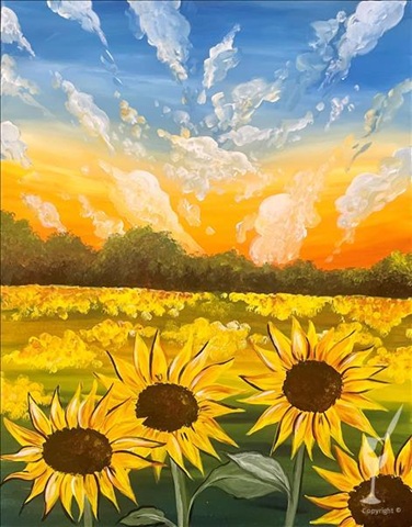A Day in a Field of Flowers at Painting with a Twist