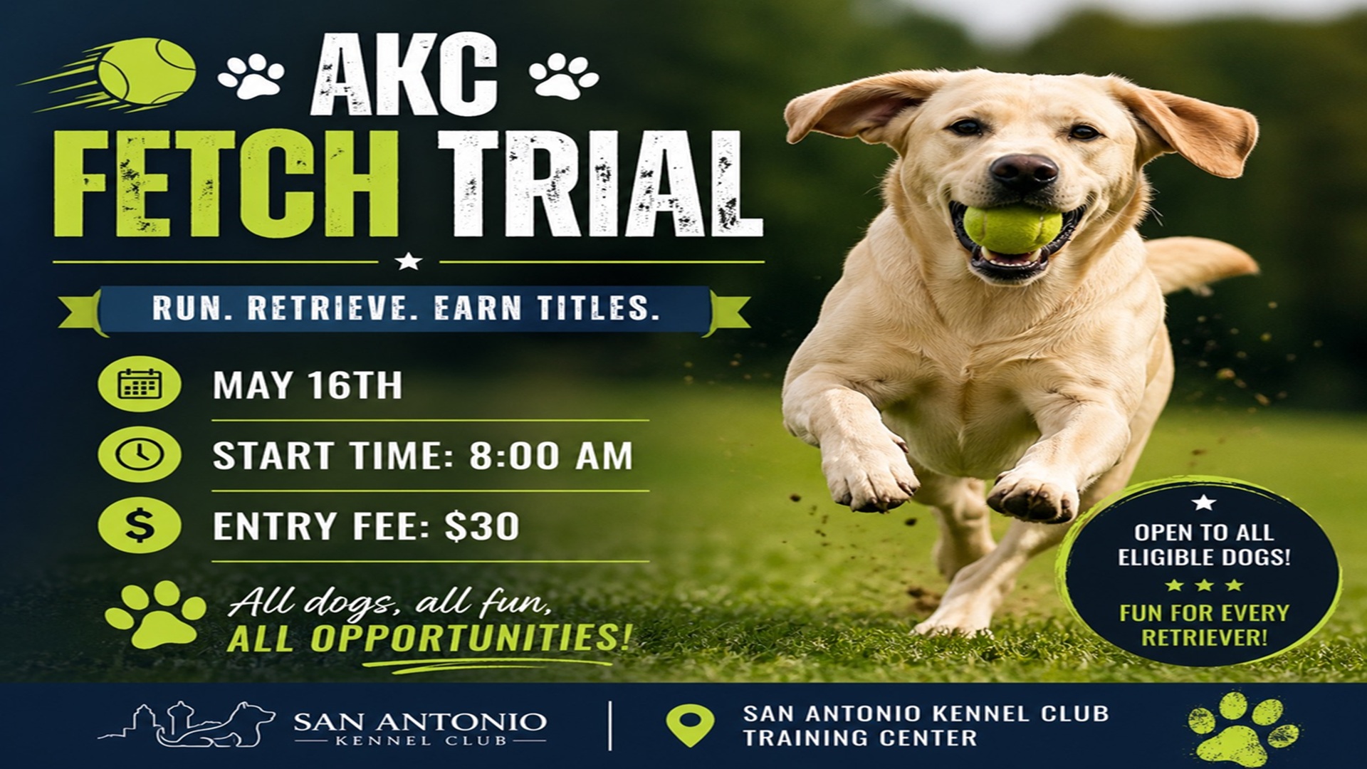 AKC Fetch Trial at San Antonio Kennel Club Training Center