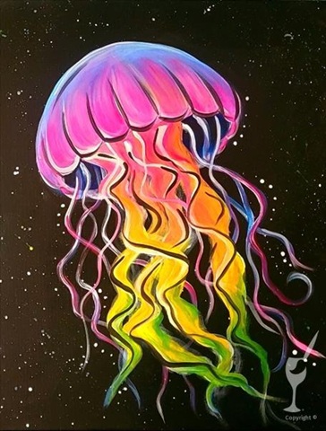 Blacklight Event — Jellyfish Glow at Painting with a Twist