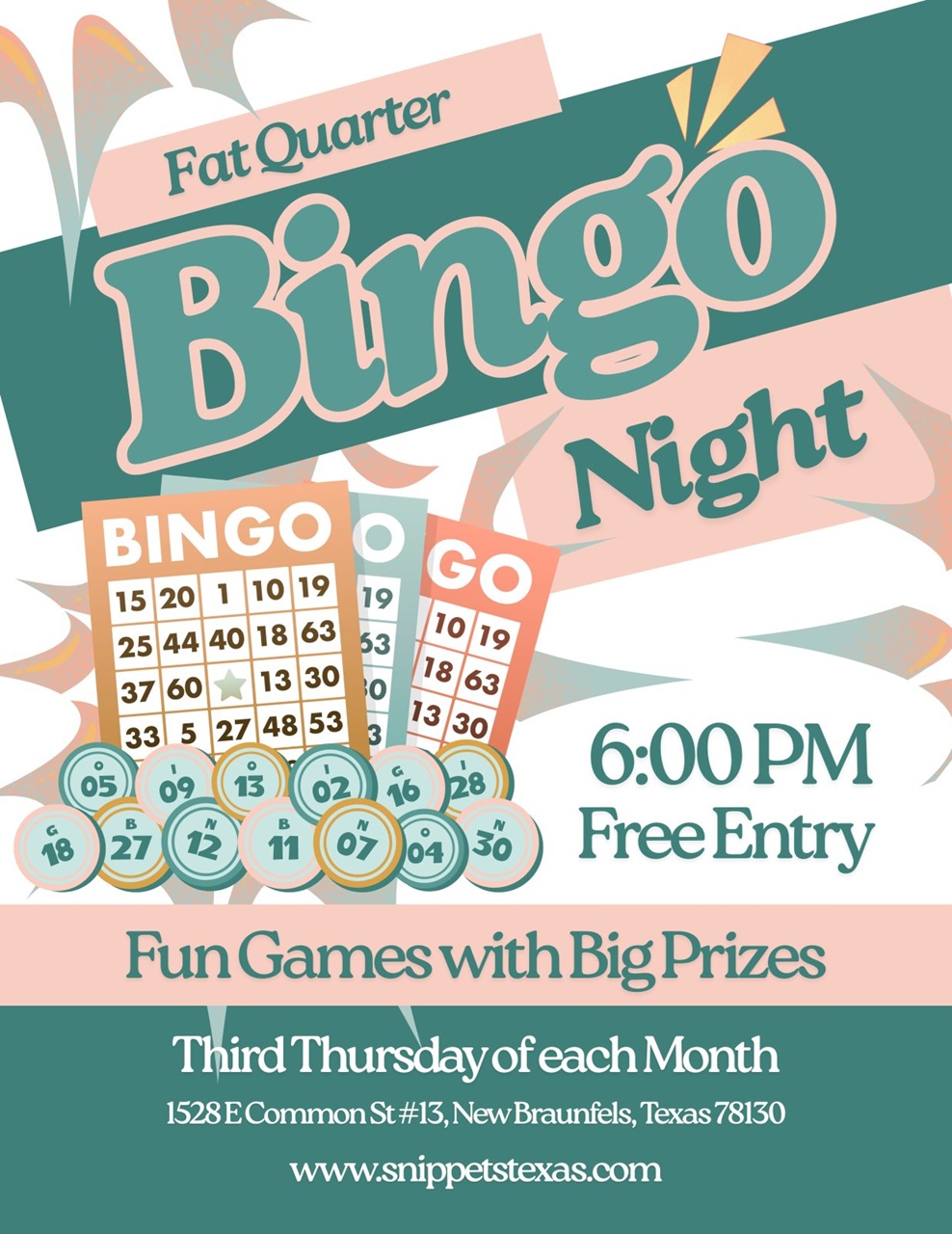 Fat Quarter Bingo Night at Snippets