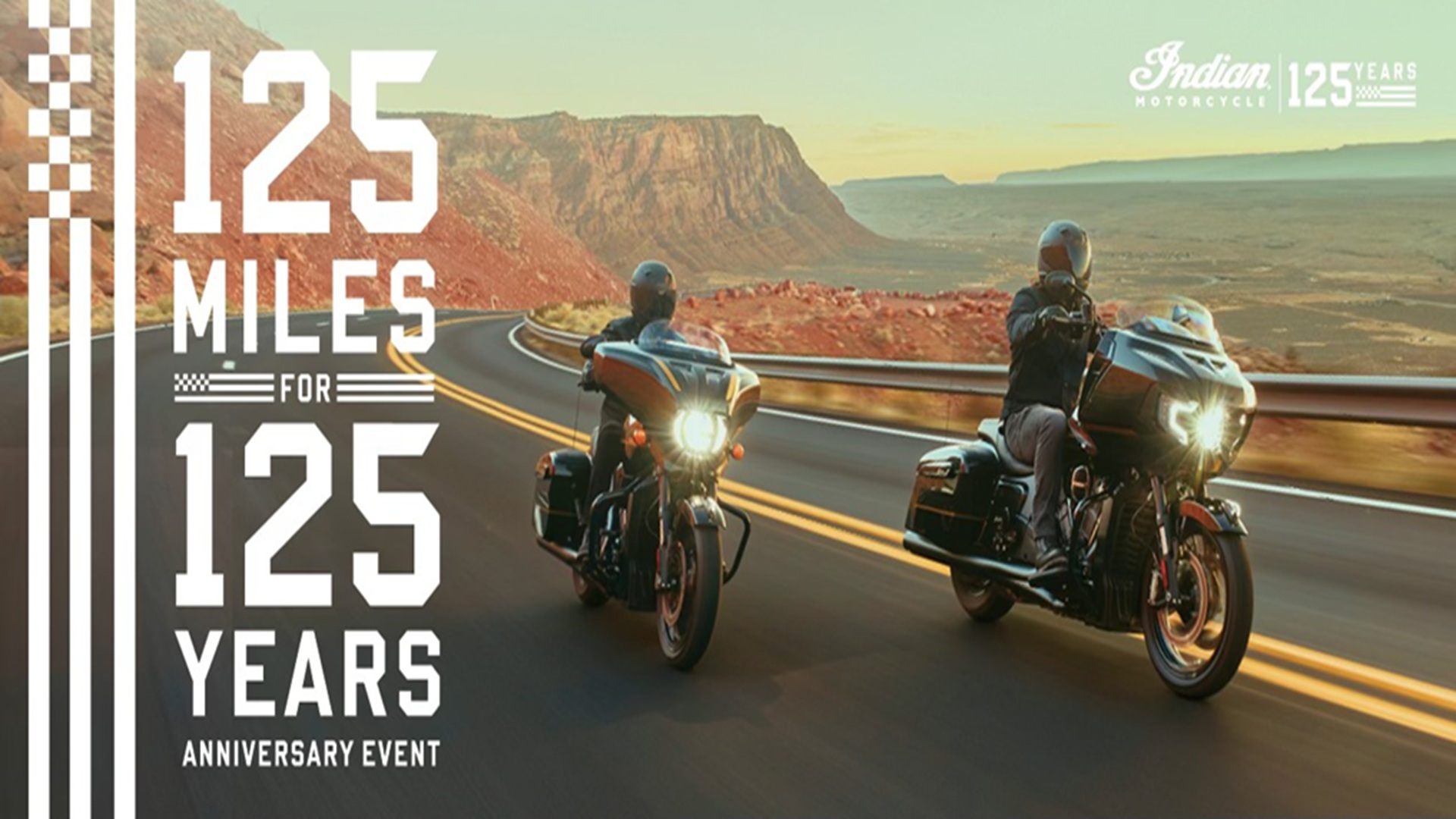 Indian Motorcycle 125 Miles for 125 Years Ride at Woods Indian Motorcycle