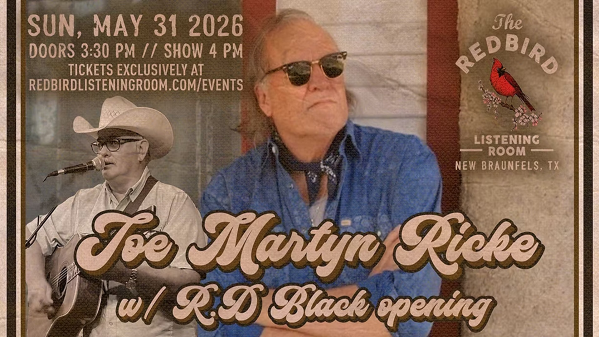 Joe Martyn Ricke with R.D. Black Opening at The Redbird Listening Room