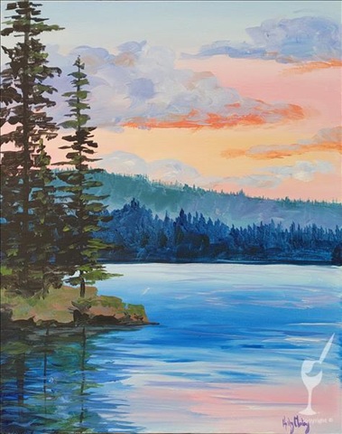 Serene Sunset Reflections at Painting with a Twist