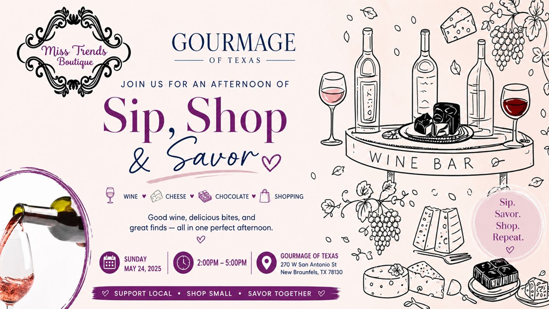 Sip, Shop & Savor at Gourmage of Texas