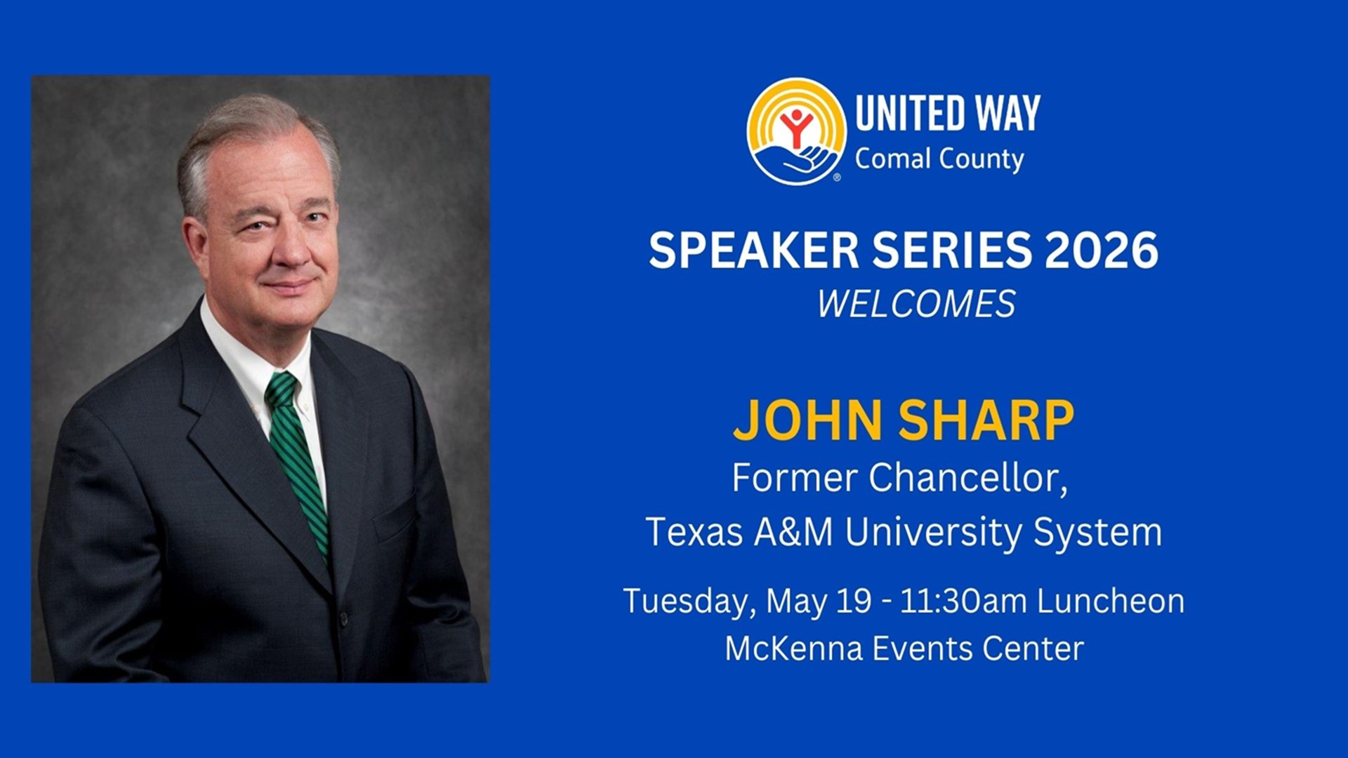 Speaker Series 2026: John Sharp at McKenna Events Center