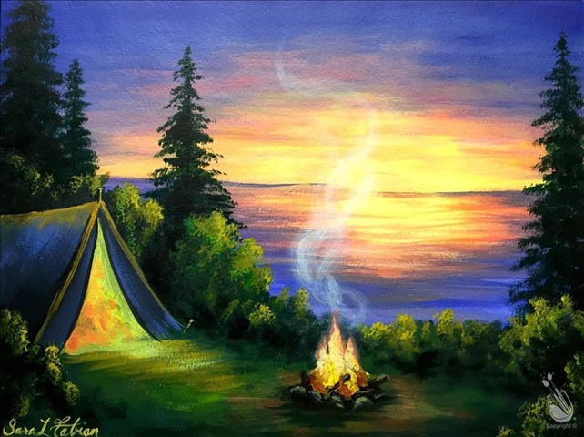 Oceanside Camping at Painting with a Twist