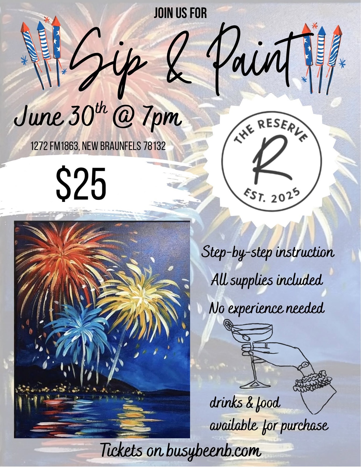 Sip & Paint at The Reserve on 1863