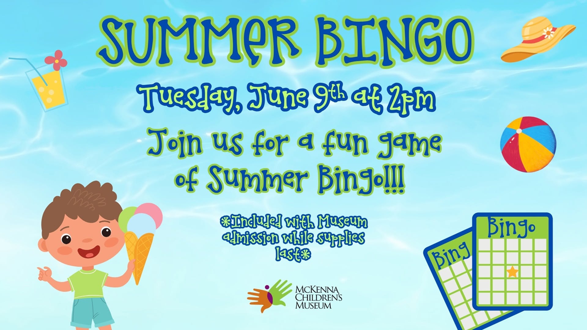 Summer Bingo at McKenna Children's Museum