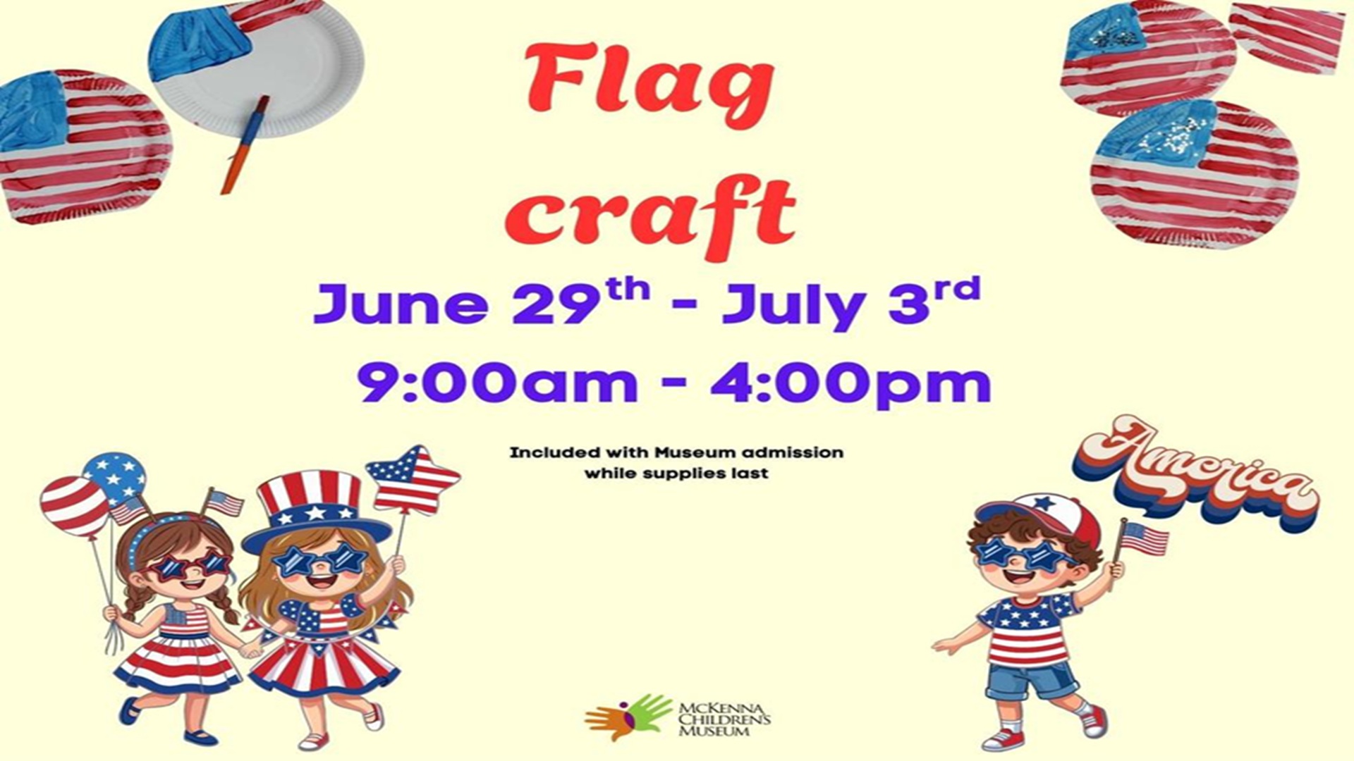 Wondershop – Flag Craft at McKenna Children’s Museum