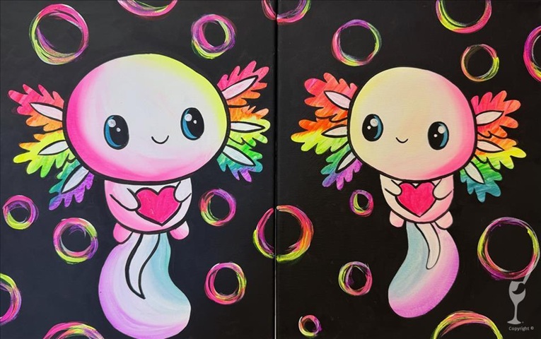 Axolotl Love at Painting with a Twist