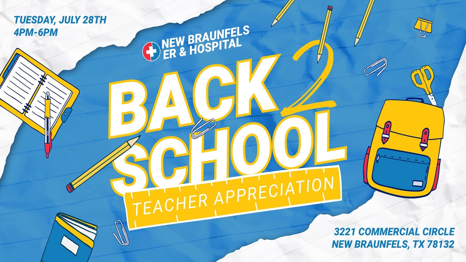 Back to School Drive for Teachers at New Braunfels ER & Hospital