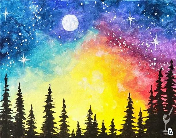 Cosmic Pine Forest at Painting with a Twist