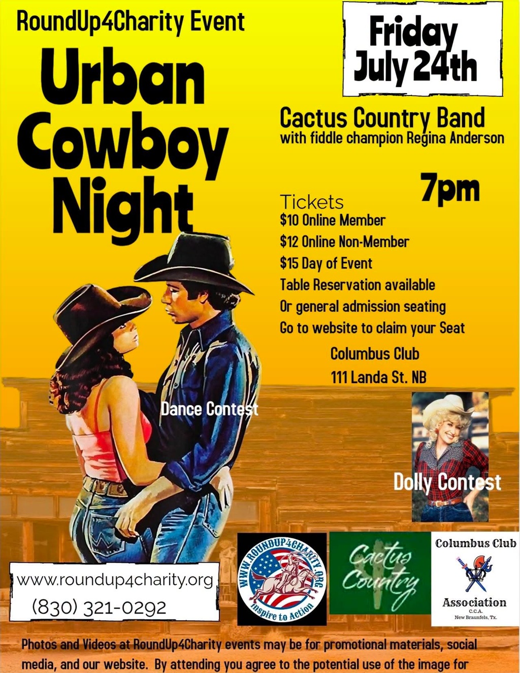 RoundUp4Charity Event – Urban Cowboy Night at Columbus Club