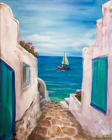 Santorini View at Painting with a Twist