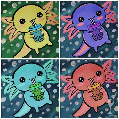 Saturday Family Fun – Choose Your Axolotl at Painting with a Twist