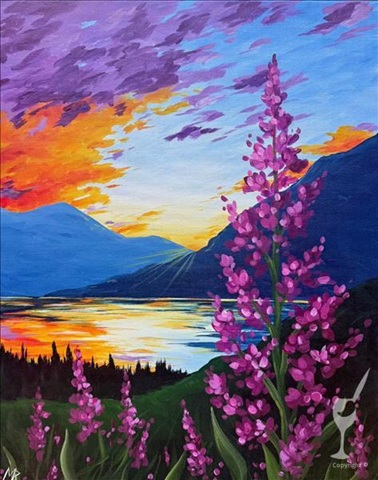 Sunset Wildflowers at Painting with a Twist