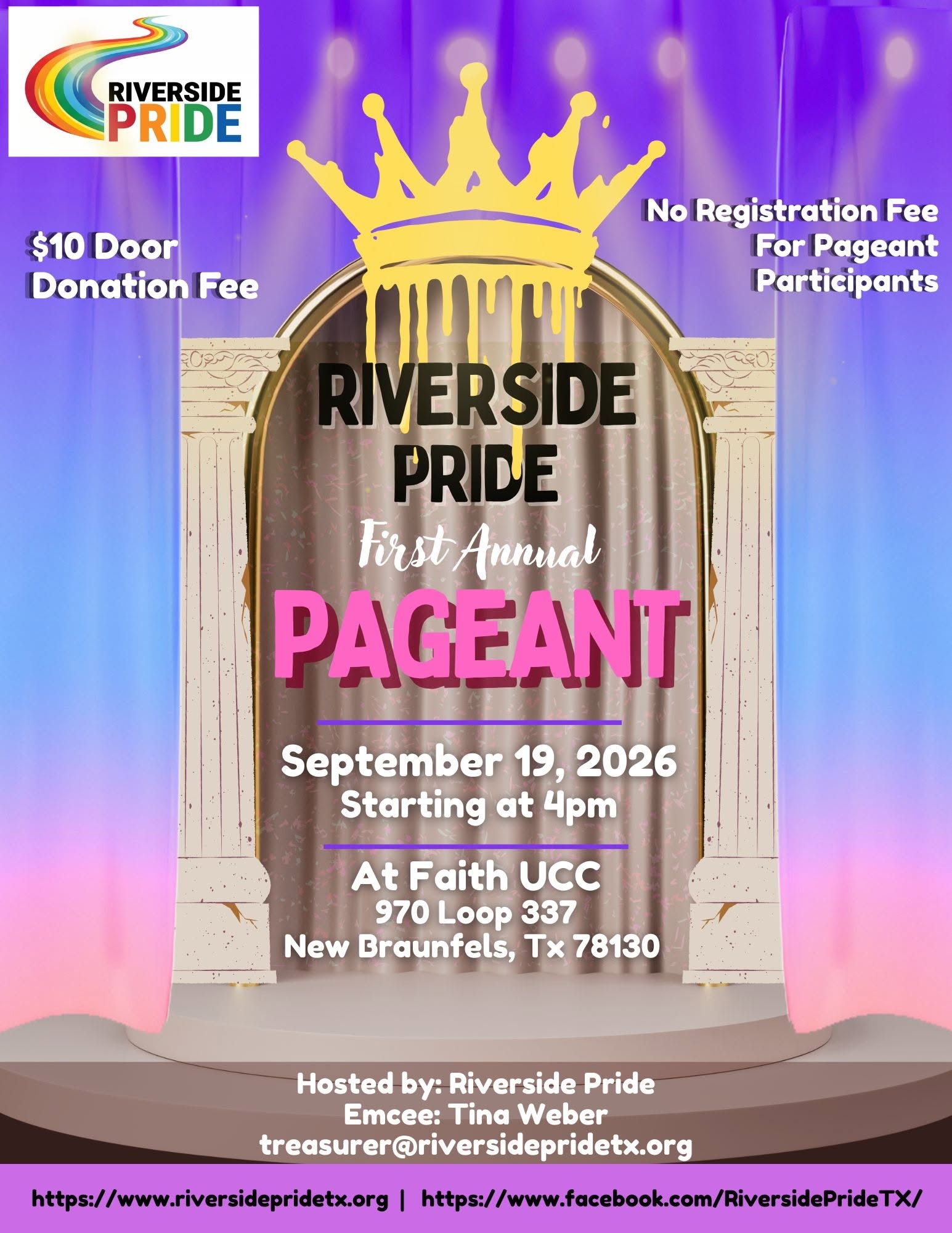 1st Annual Riverside Pride Pageant at Faith UCC – New Braunfels